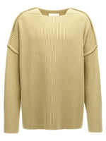 Beige Geometric Neckline Sweater 1