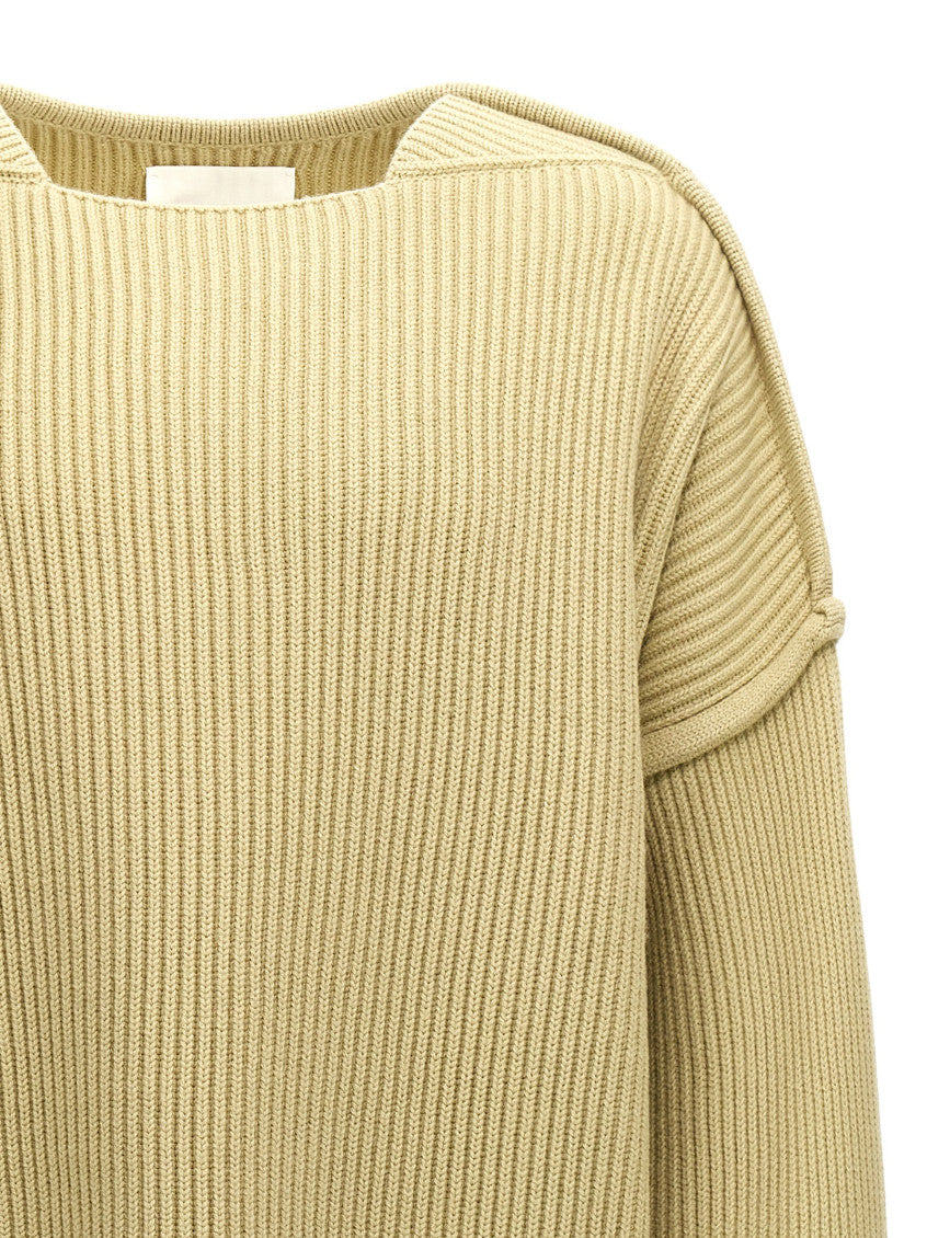 Beige Geometric Neckline Sweater 3