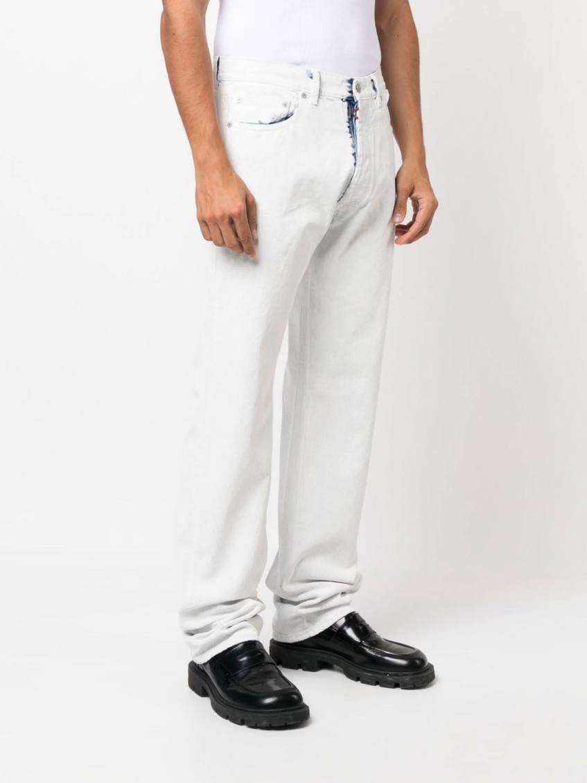 White Straight Leg Jeans 3