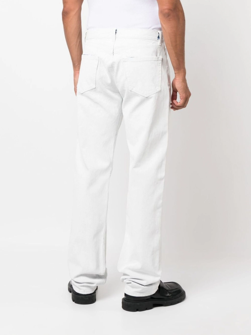White Straight Leg Jeans 4