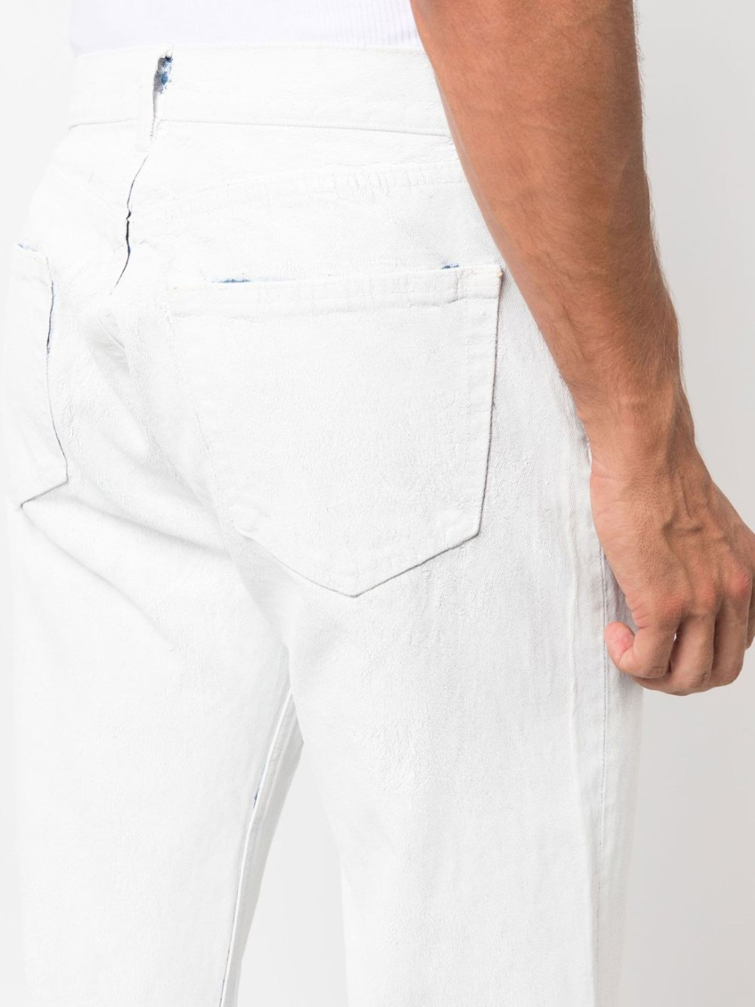 White Straight Leg Jeans 5