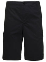 Black Logo Patch Cargo Shorts 1