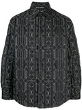 Grey Monogram Motif Shirt 1