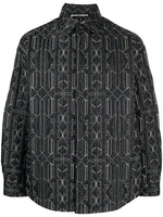 Grey Monogram Motif Shirt 1