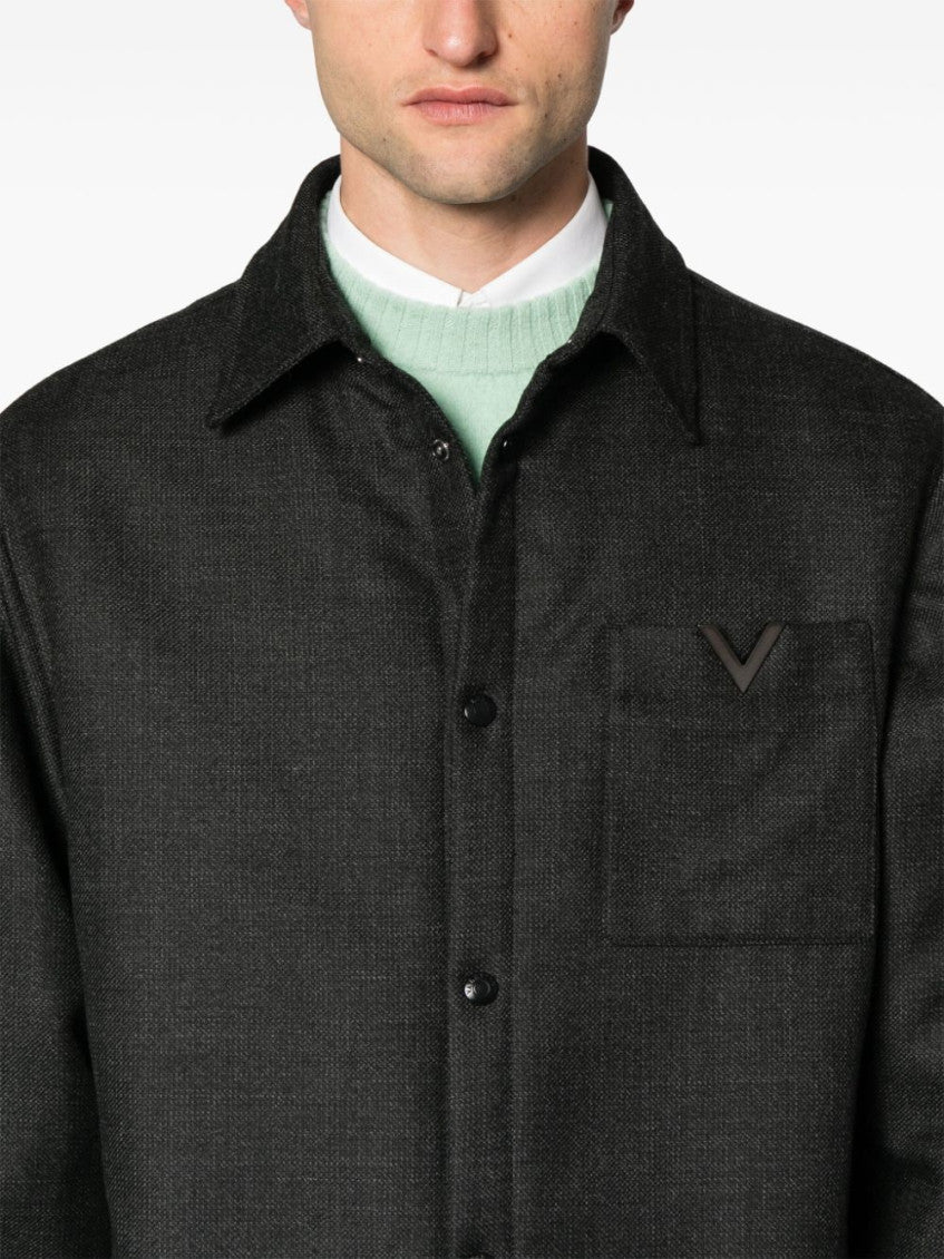 Black Vlogo Padded Shirt Jacket 3