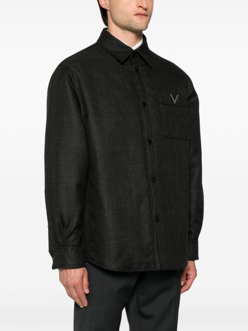 Black Vlogo Padded Shirt Jacket 4