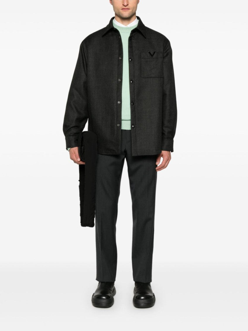 Black Vlogo Padded Shirt Jacket 5