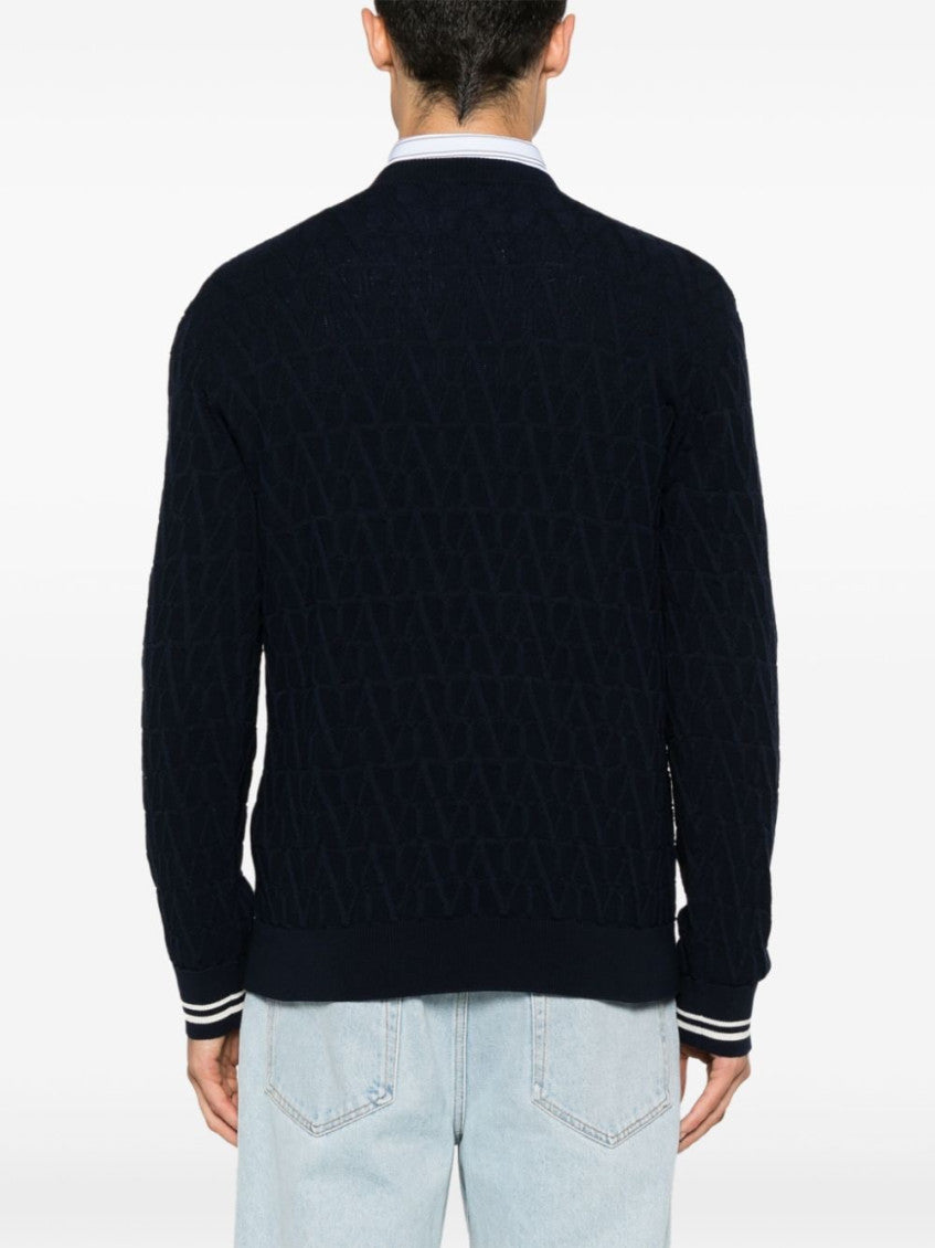 Navy Blue Round Neck Sweater 4