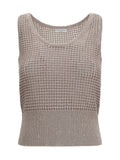 Beige Knitted Round Neck Top 1