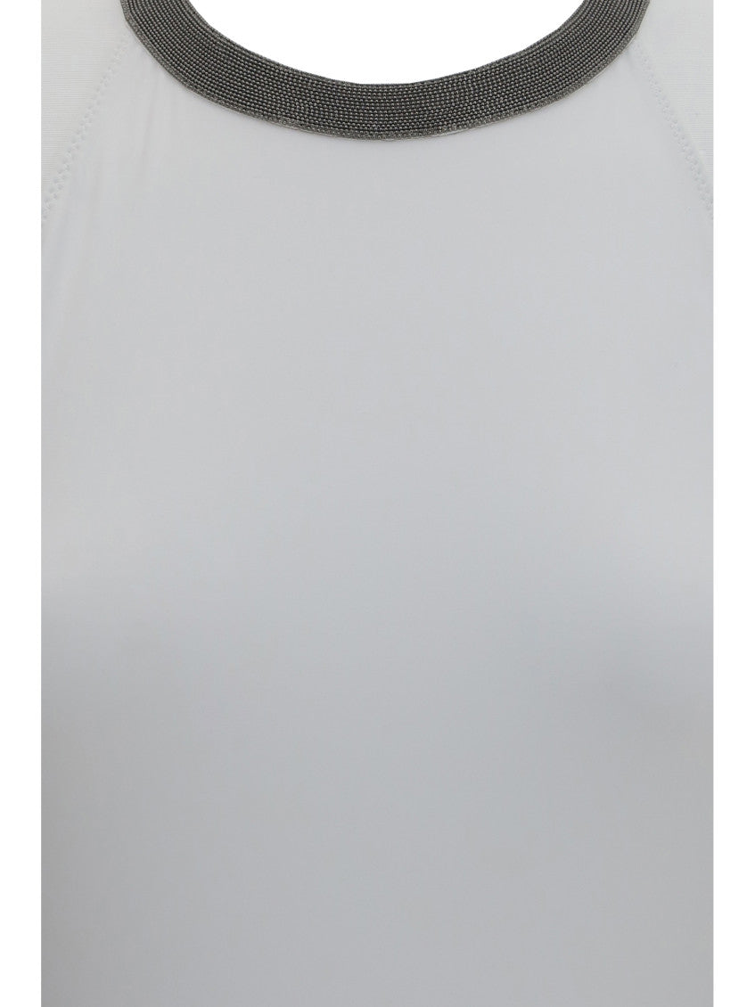White Halter Neck Swimsuit 3