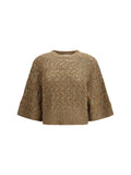 Beige Knitted Crew Neck Sweater 1