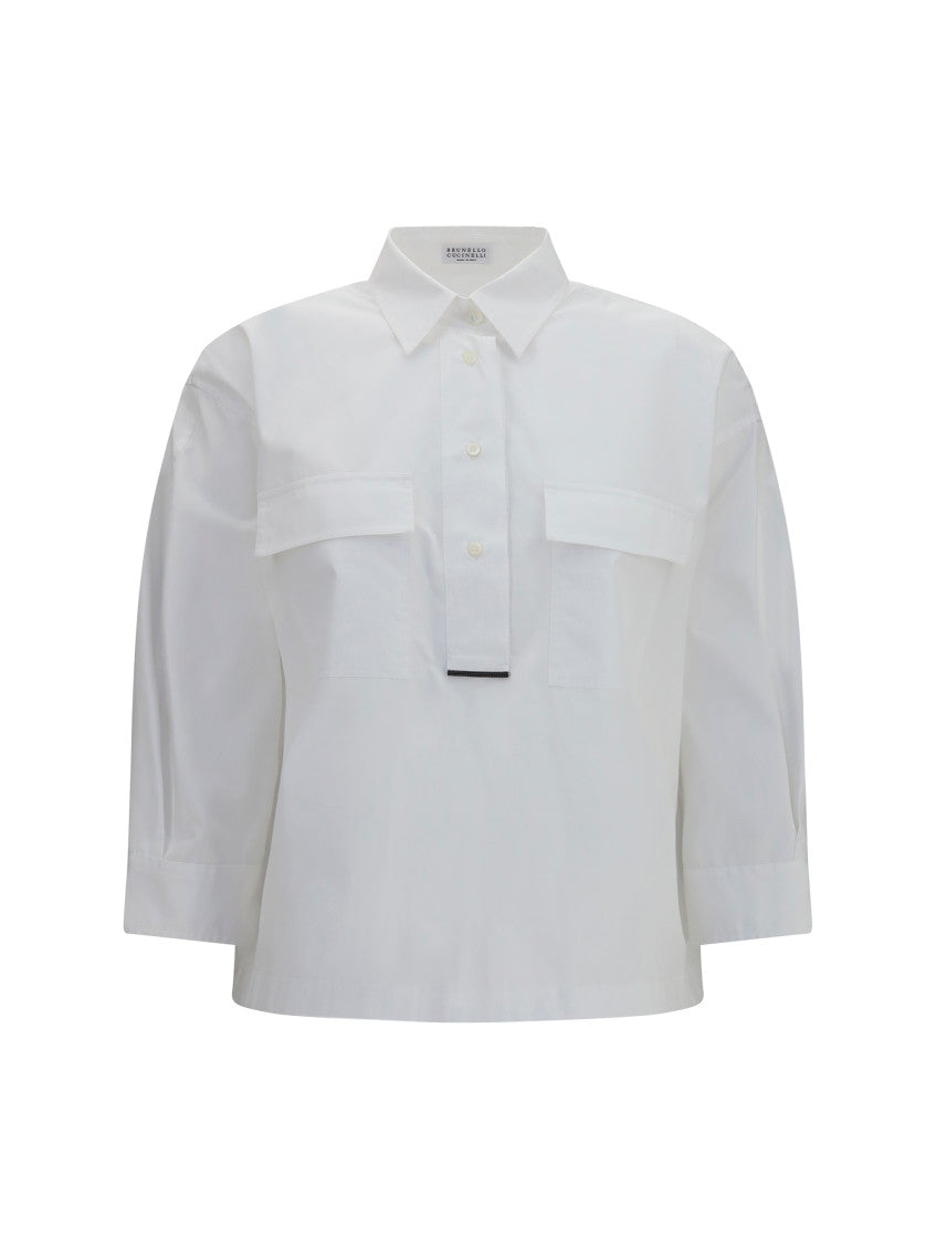 White Relaxed Solid Shirt 1