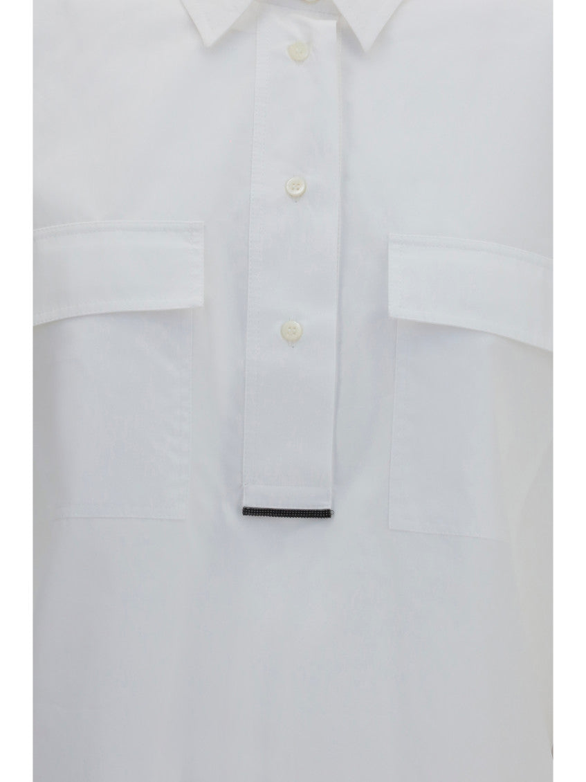 White Relaxed Solid Shirt 3