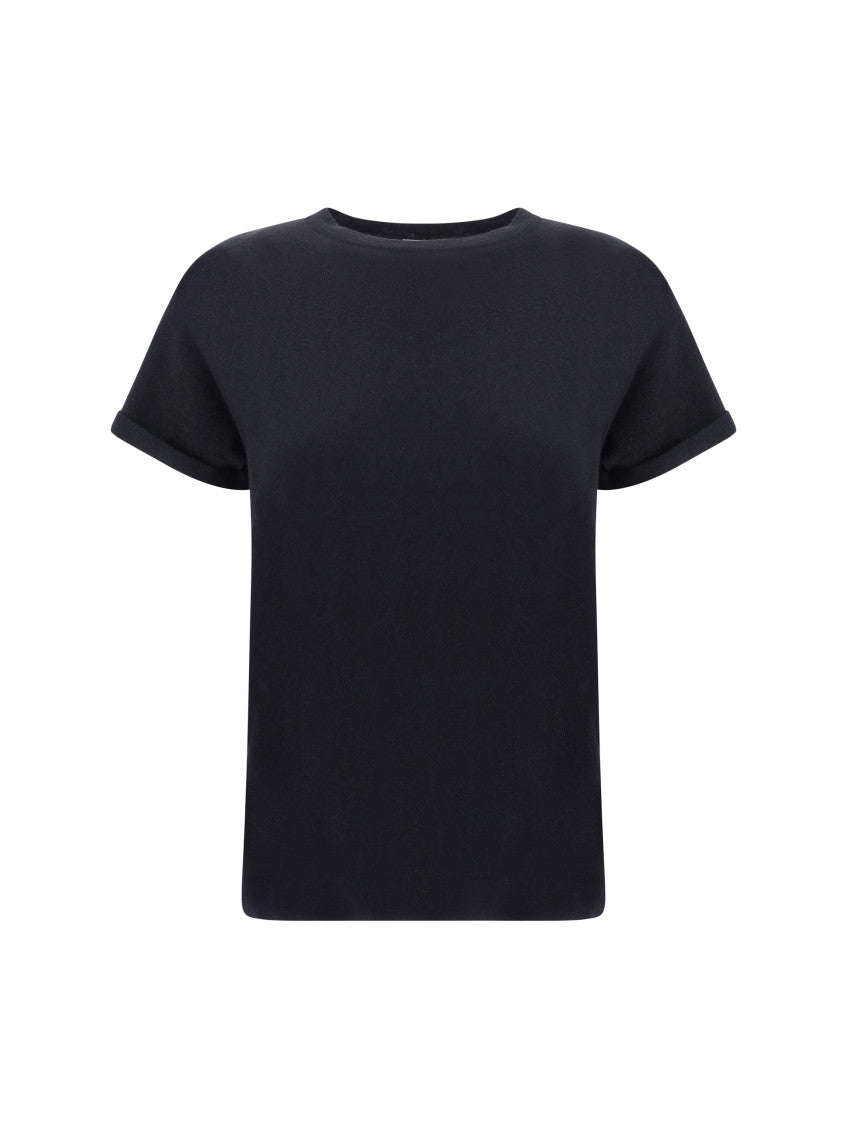 Black Solid Crew Neck T-Shirt 1