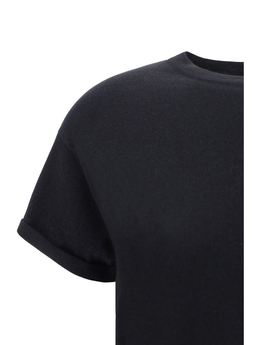 Black Solid Crew Neck T-Shirt 3