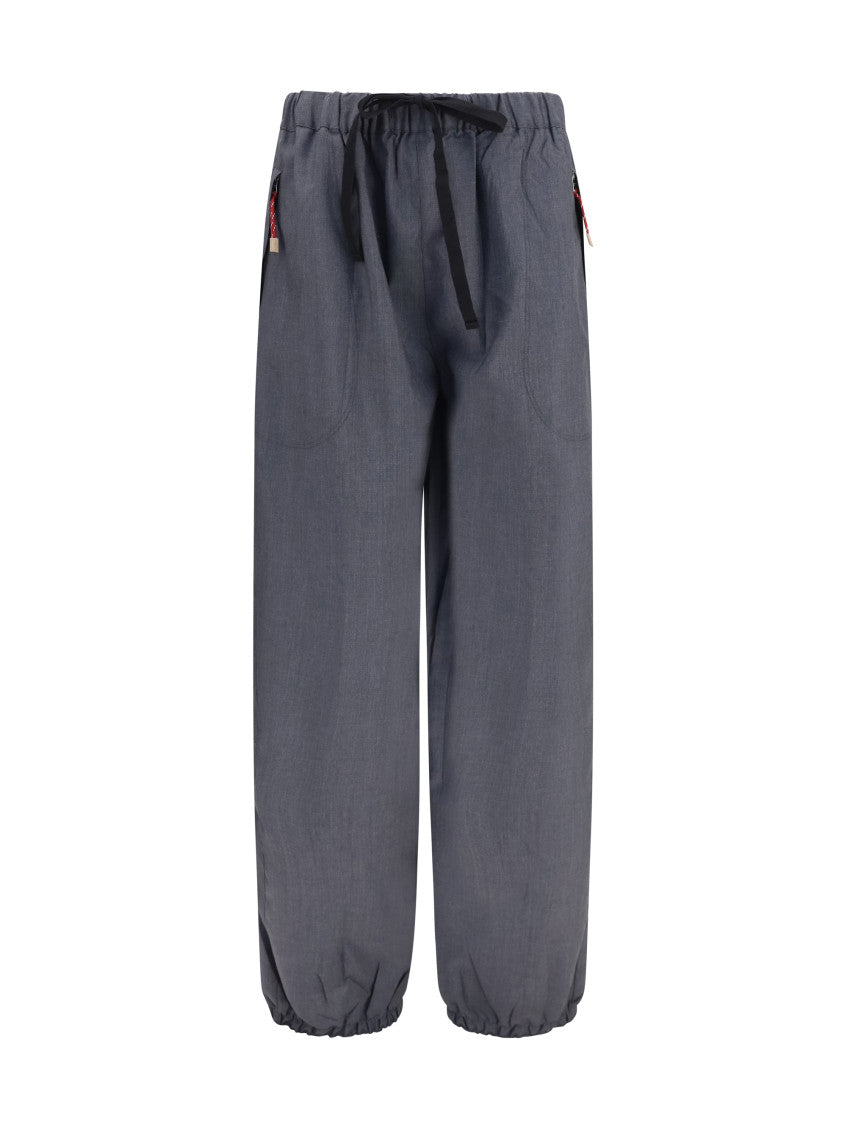 Grey Loose Drawstring Pants 1