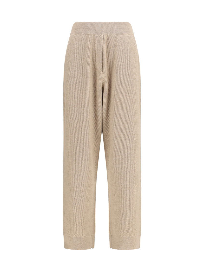 Beige Relaxed Elasticated Pants 1