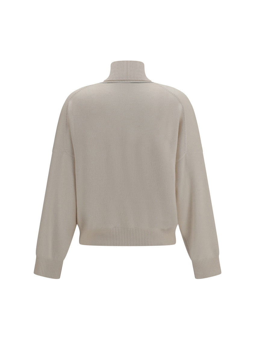 Off White Knitted Turtle Neck Sweater 2
