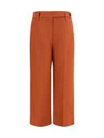 Brown Tailored Flat Front Pants 1