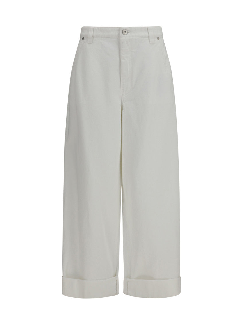 White Straight Flat Front Pant 1