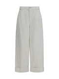 White Straight Flat Front Pant 1