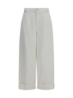 White Straight Flat Front Pant 1