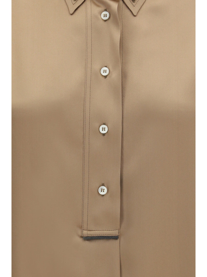 Beige Relaxed Embellished Shirt 3