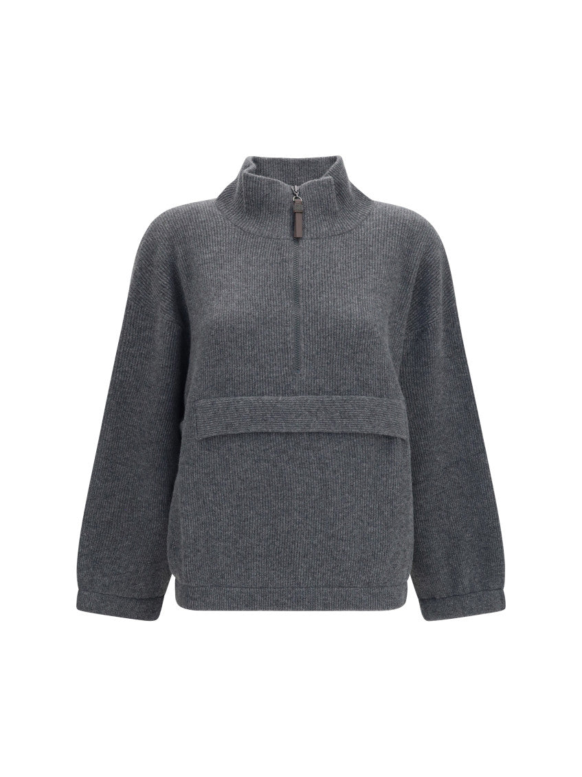 Grey Knitted Turtle Neck Sweater 1