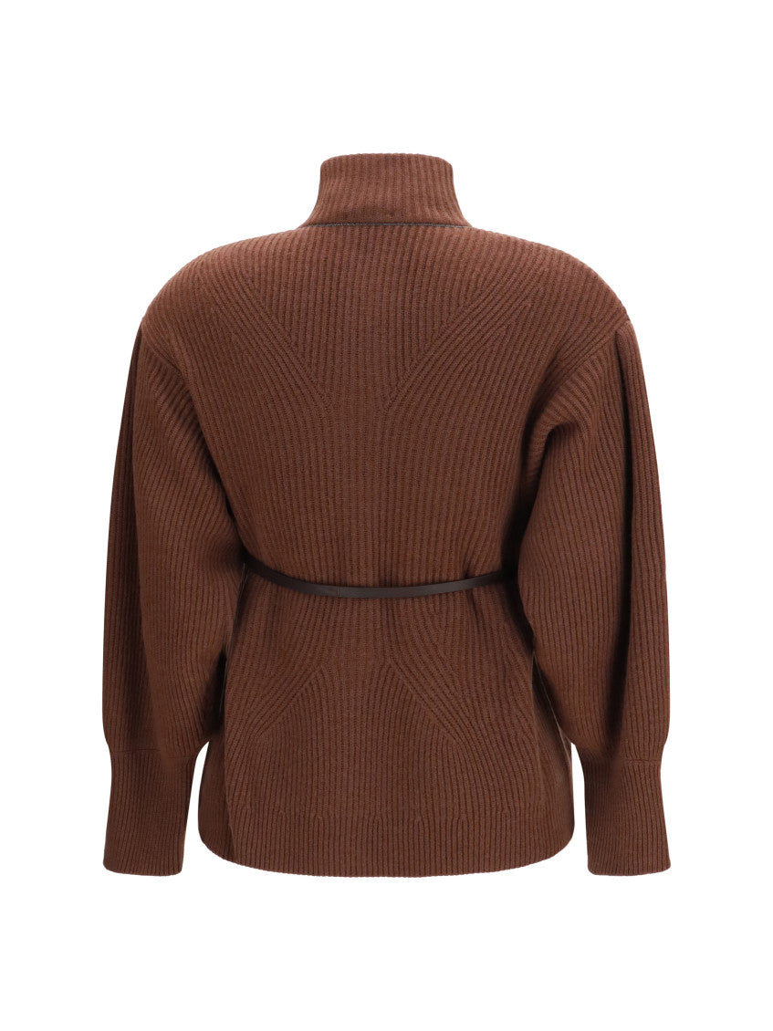 Brown Knitted Turtle Neck Sweater 2