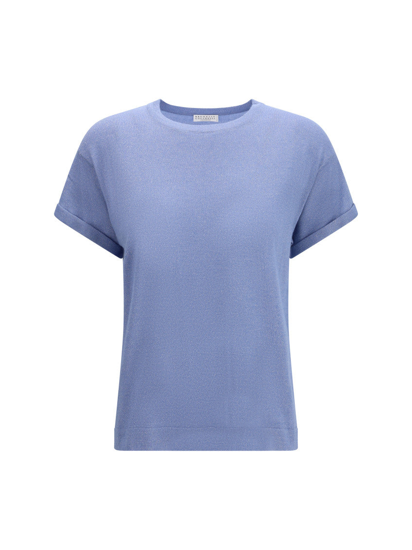Blue Solid Crew Neck T-Shirt 1