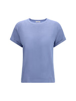 Blue Solid Crew Neck T-Shirt 1