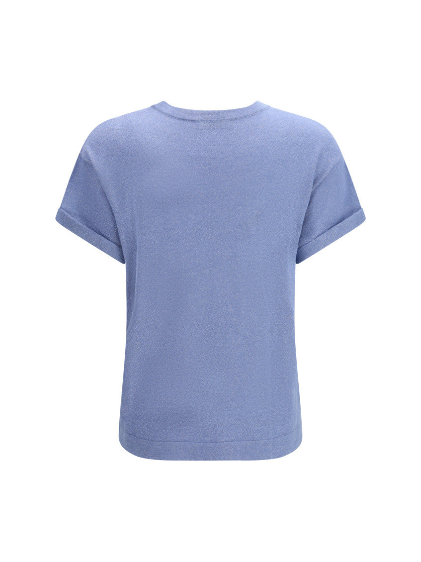 Blue Solid Crew Neck T-Shirt 2