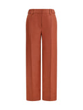 Red Relaxed Flat Front Pants 1
