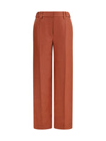 Red Relaxed Flat Front Pants 1