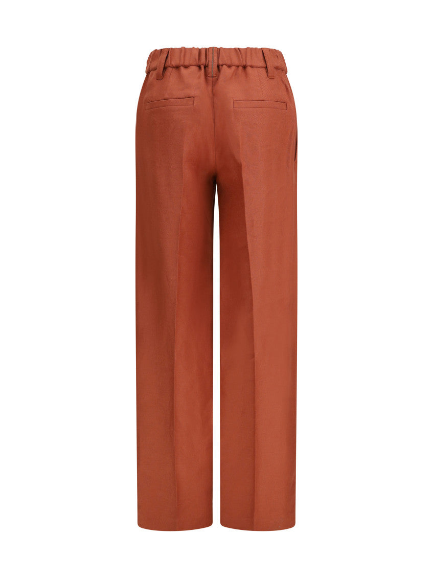 Red Relaxed Flat Front Pants 2