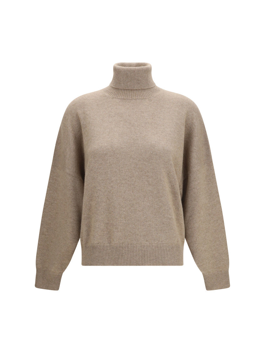 Brown Knitted Turtle Neck Sweater 1