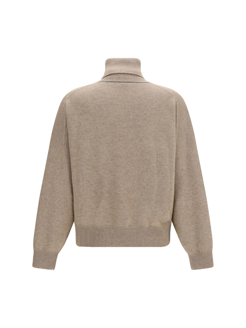 Brown Knitted Turtle Neck Sweater 2