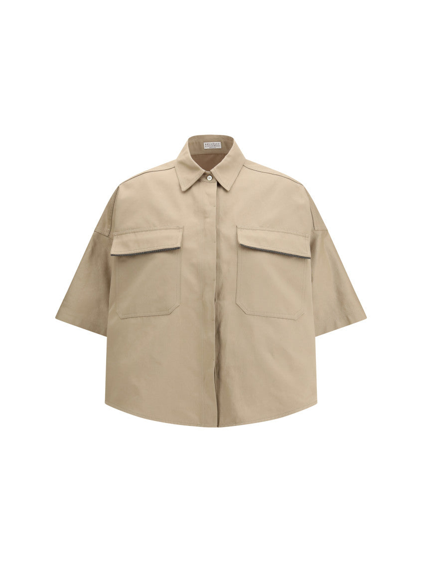 Beige Relaxed Solid Shirt 1