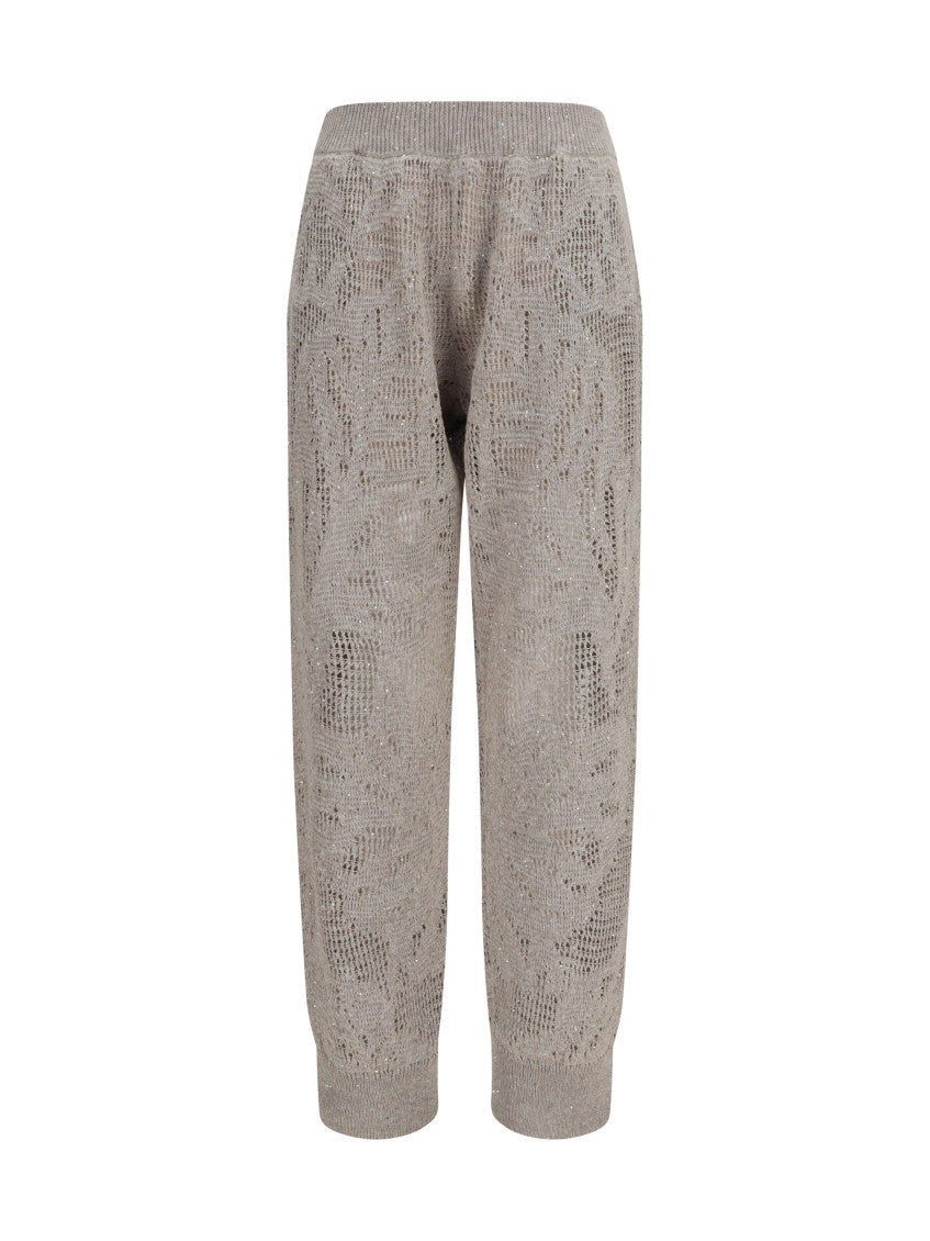 Beige Relaxed Elasticated Pants 1