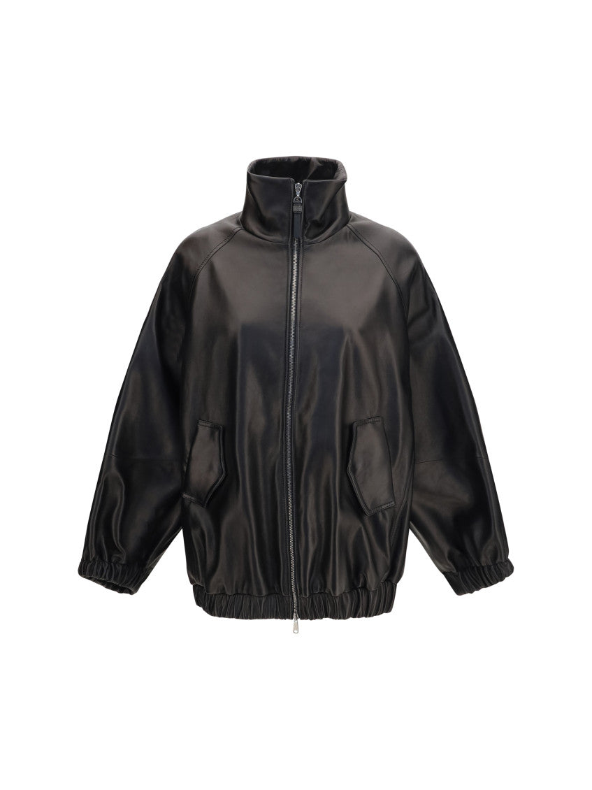 Black Solid Mock Collar Jacket 1
