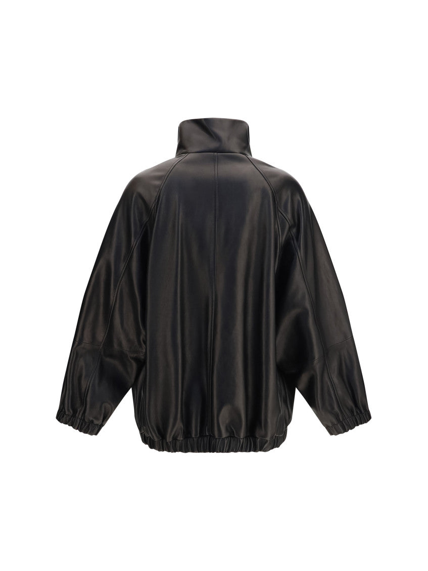 Black Solid Mock Collar Jacket 2
