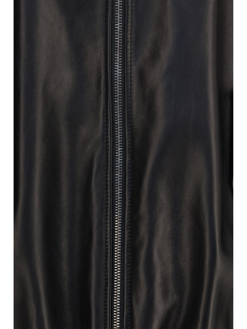 Black Solid Mock Collar Jacket 3