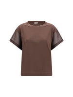 Brown Solid Crew Neck T-Shirt 1