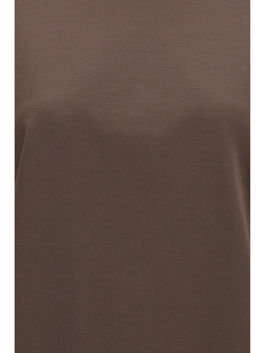 Brown Solid Crew Neck T-Shirt 3