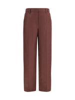 Brown Straight Flat Front Pant 1