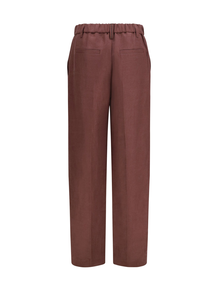 Brown Straight Flat Front Pant 2