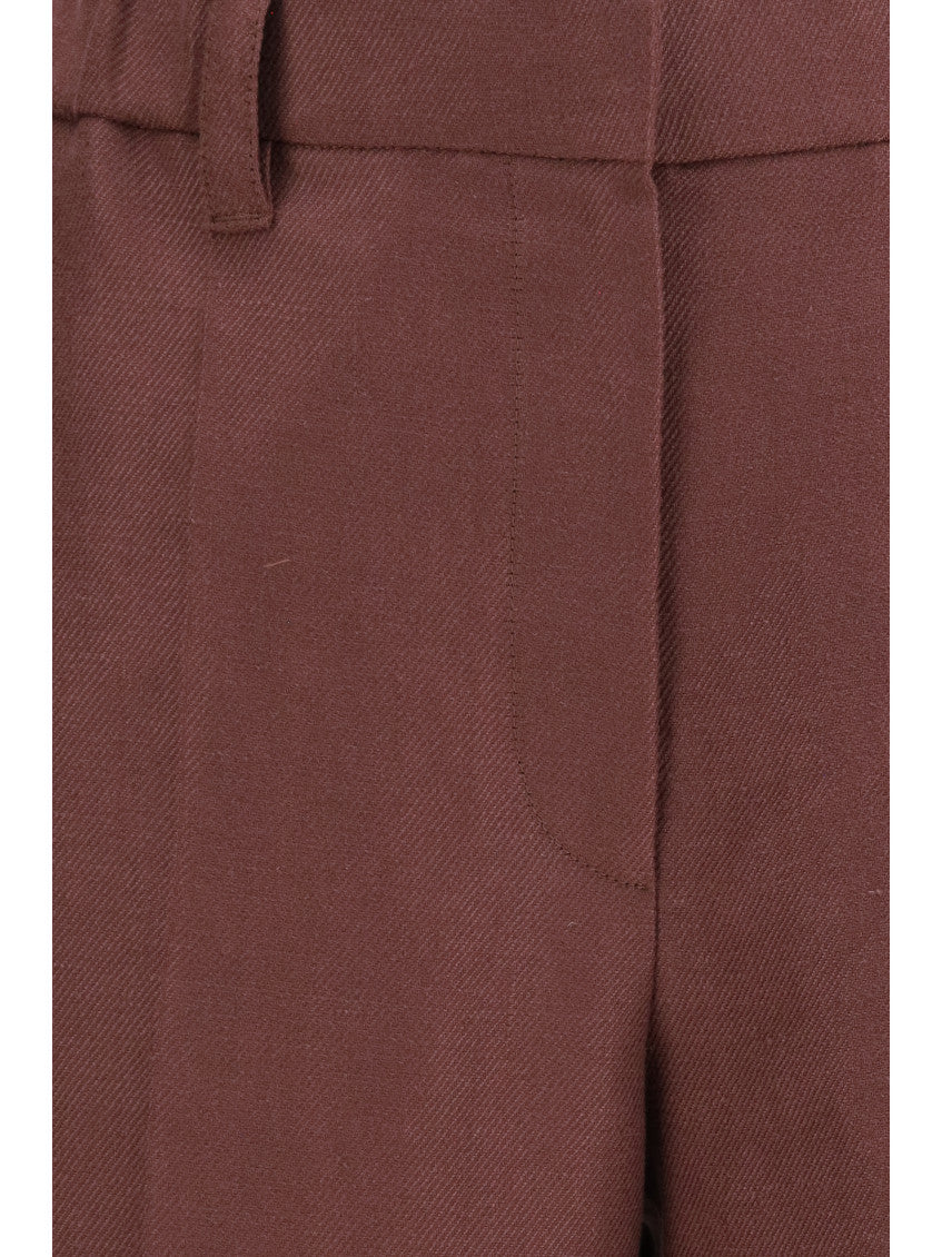 Brown Straight Flat Front Pant 3