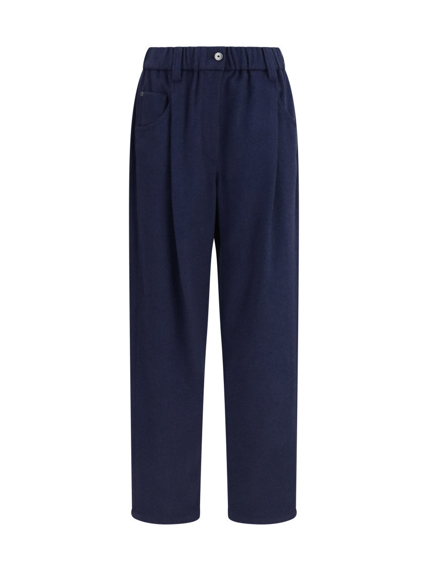 Blue Straight Flat Front Pants 1