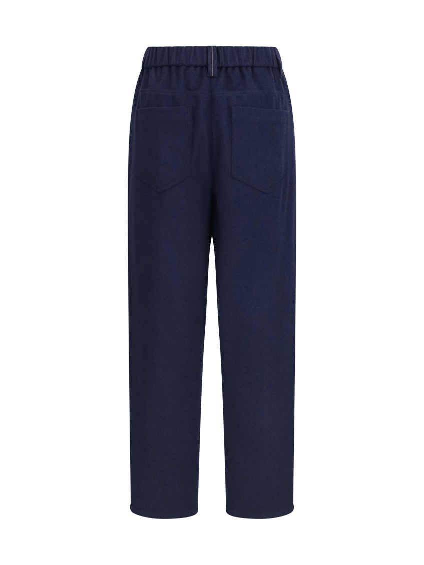 Blue Straight Flat Front Pants 2