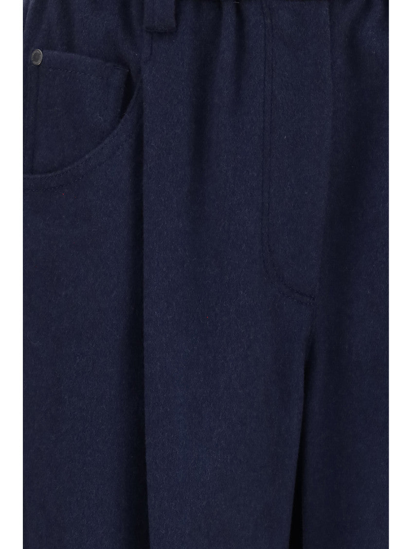 Blue Straight Flat Front Pants 3